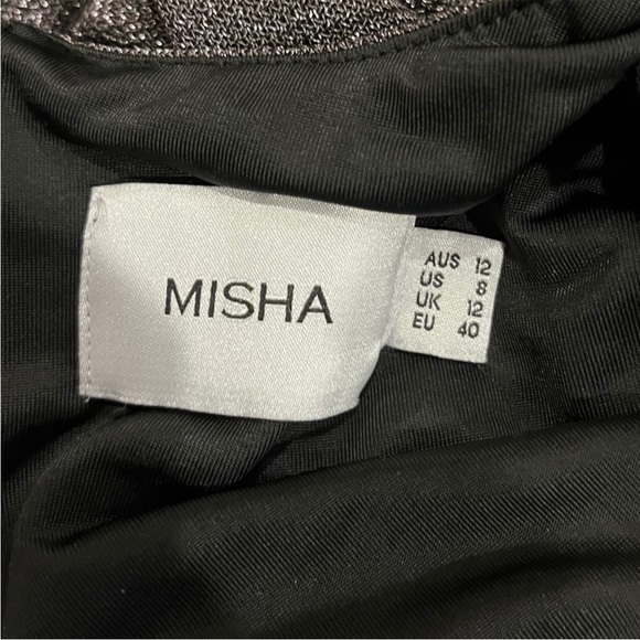 BRAND NEW Misha Long Sleeve Metallic Mini Dress - 8 - Picture 5 of 5